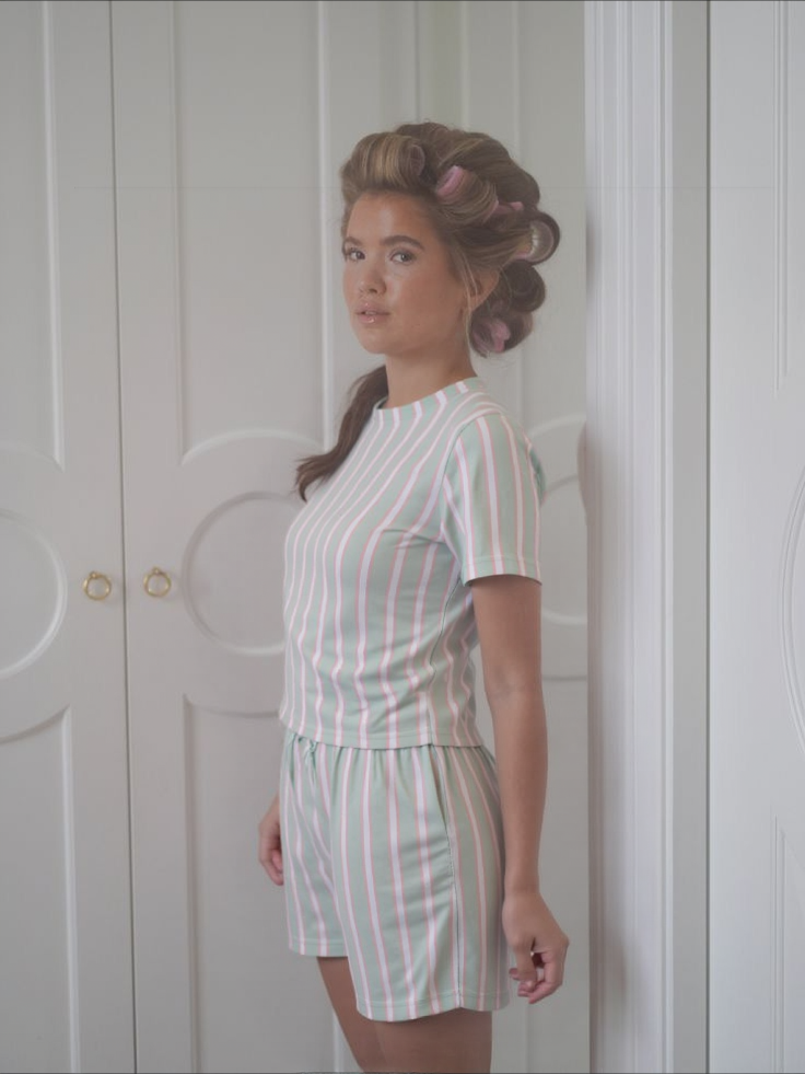 Strip Mint Green Pyjama Set