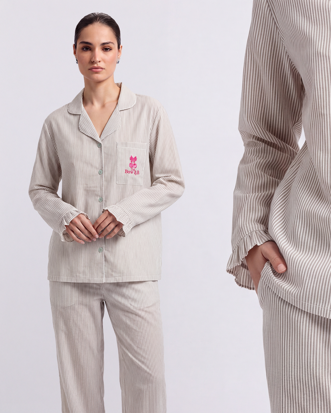 Beige Stripe Pajama
