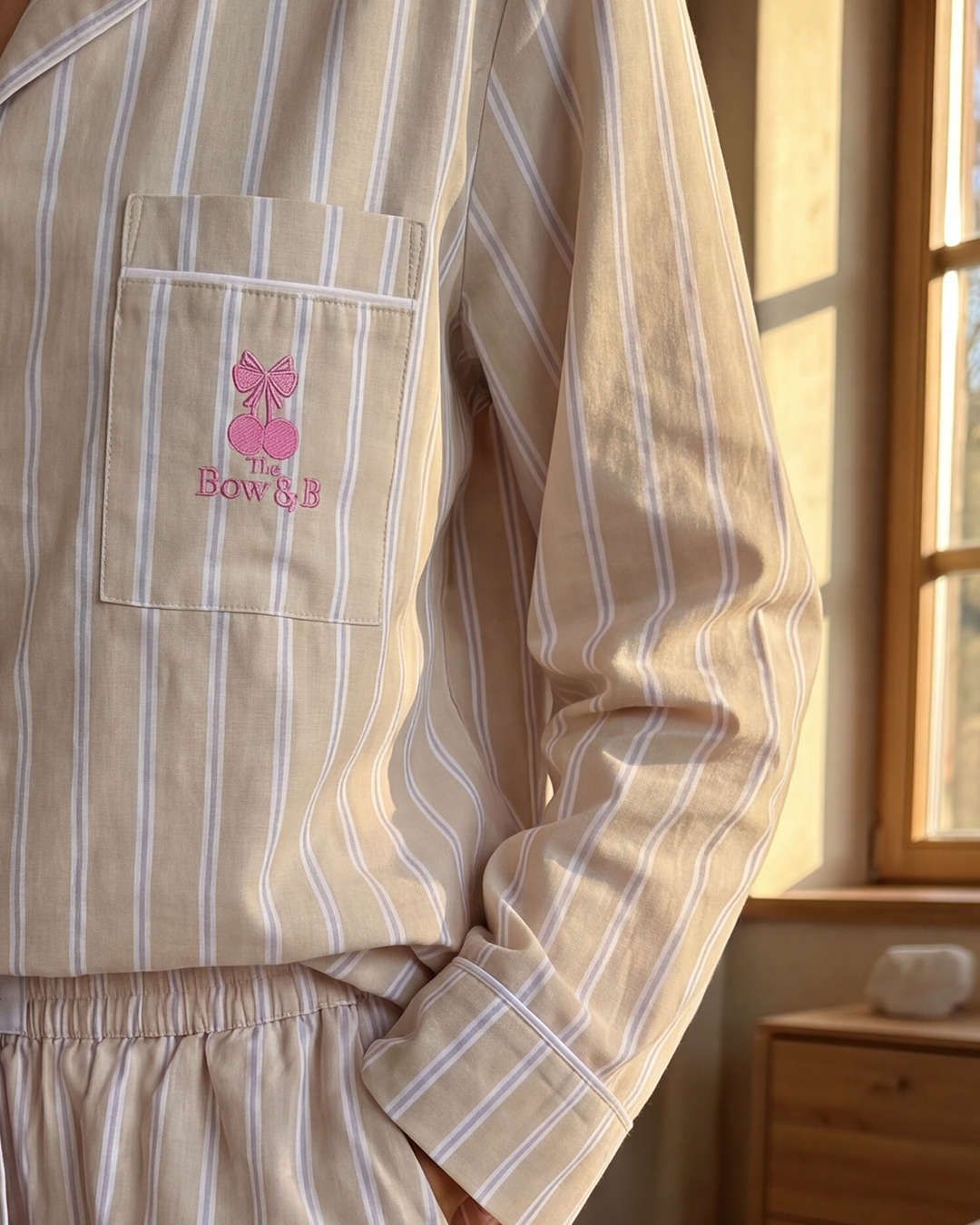 Nude Stripe Pyjama Set