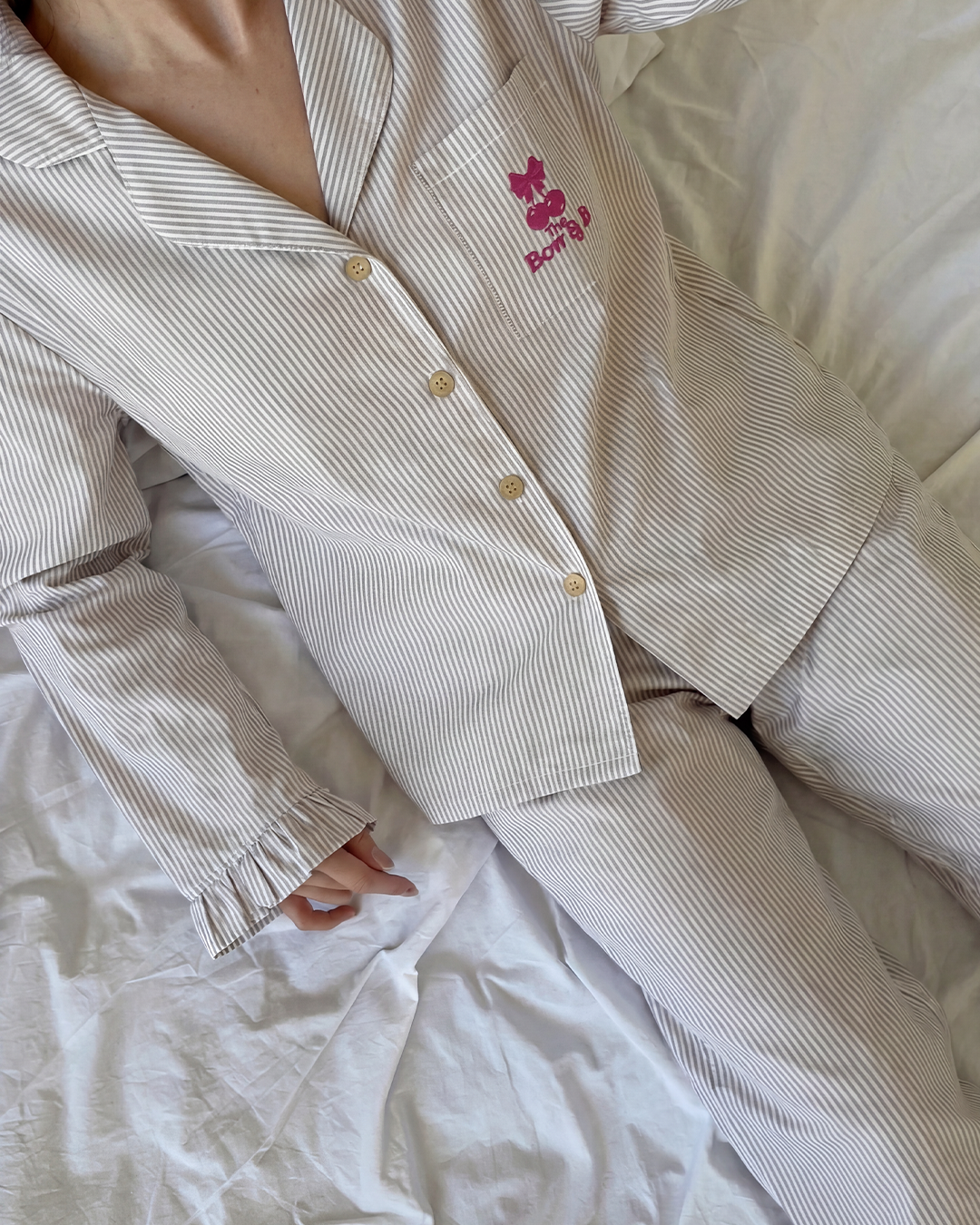 Beige Stripe Pajama