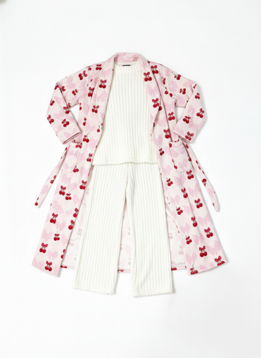 Charming Cherry Print Robe