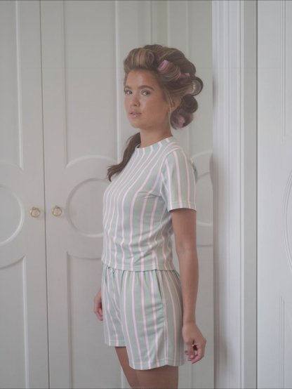 Strip Mint Green Pyjama Set