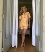 Yellow Floral Silk Set