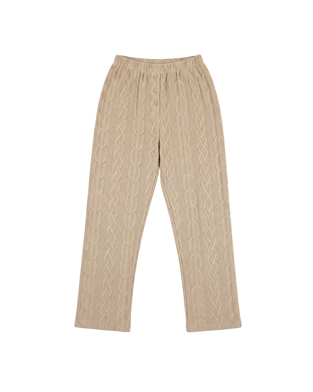 Beige Knit Lounge Set