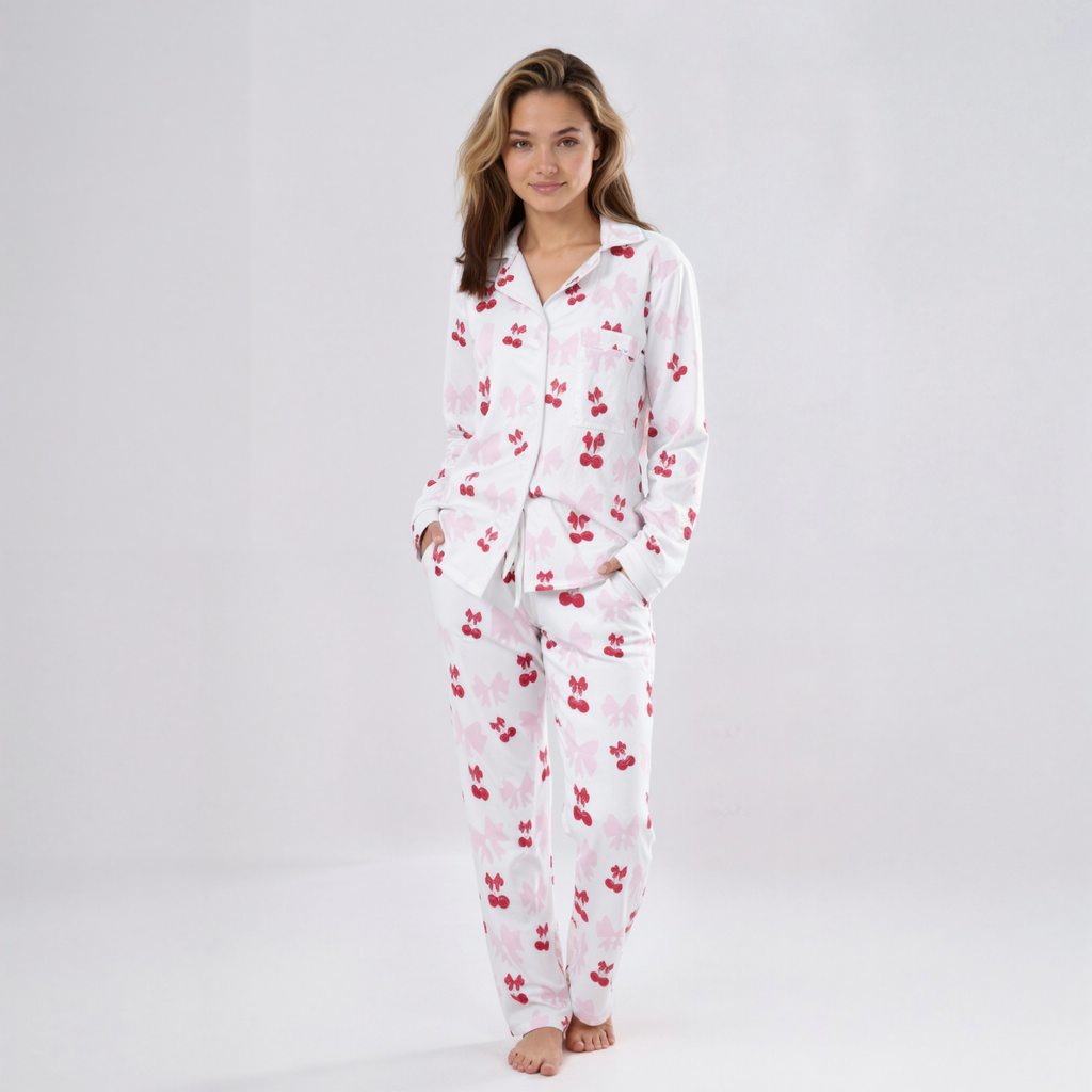 Cherry Blossom Printed Pyjama Set