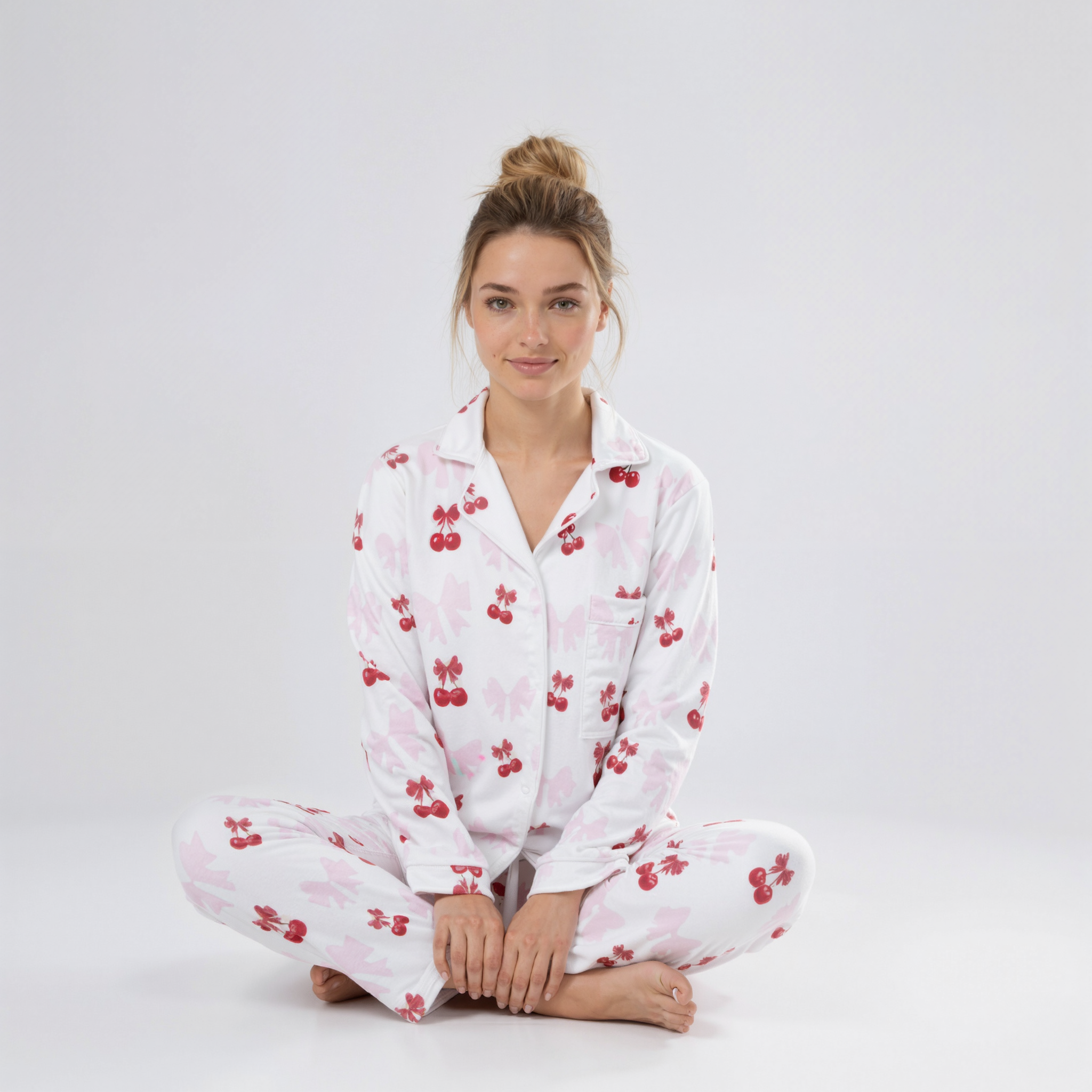 Cherry Blossom Printed Pyjama Set