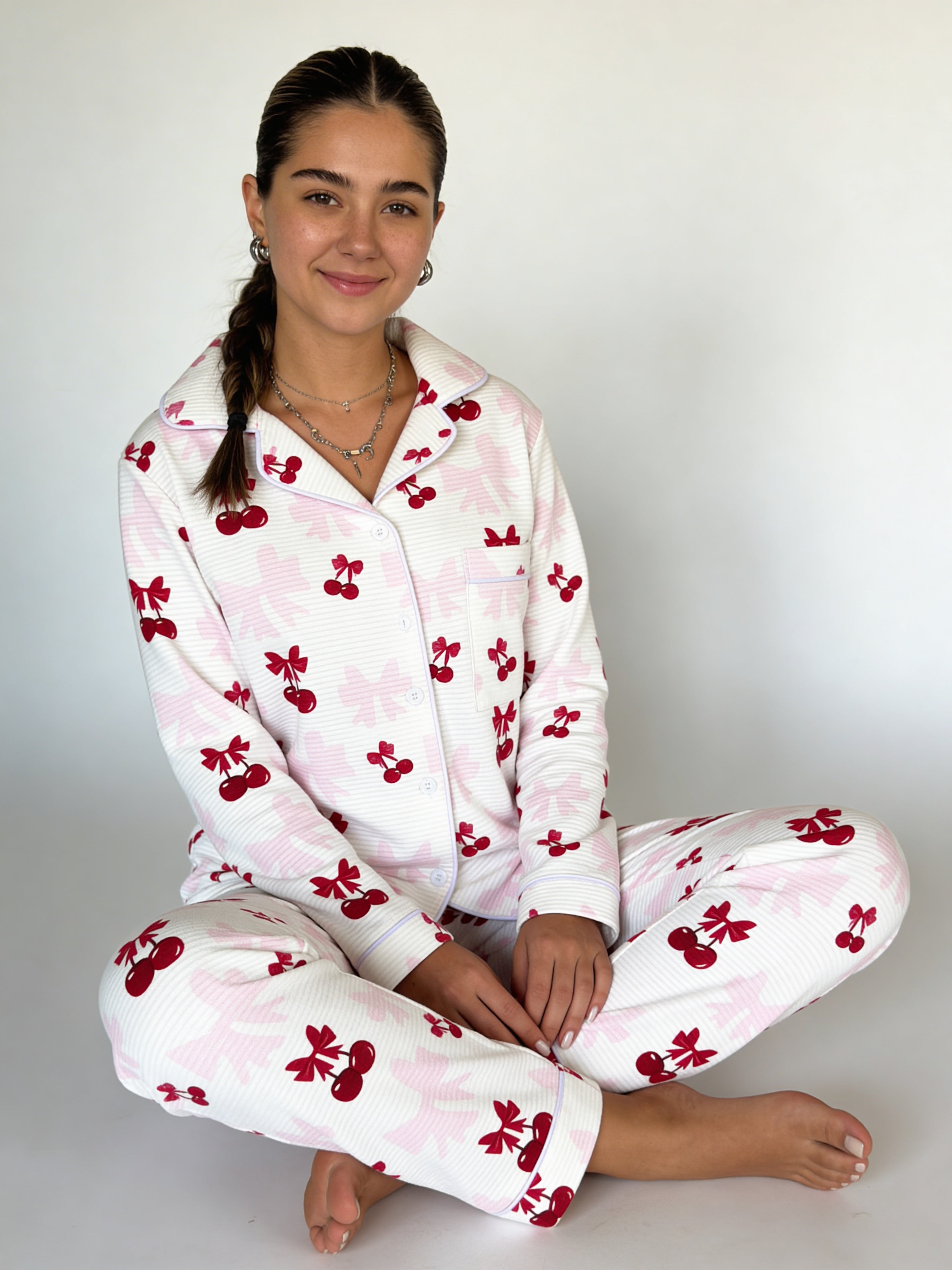 Cherry Blossom Printed Pyjama Set