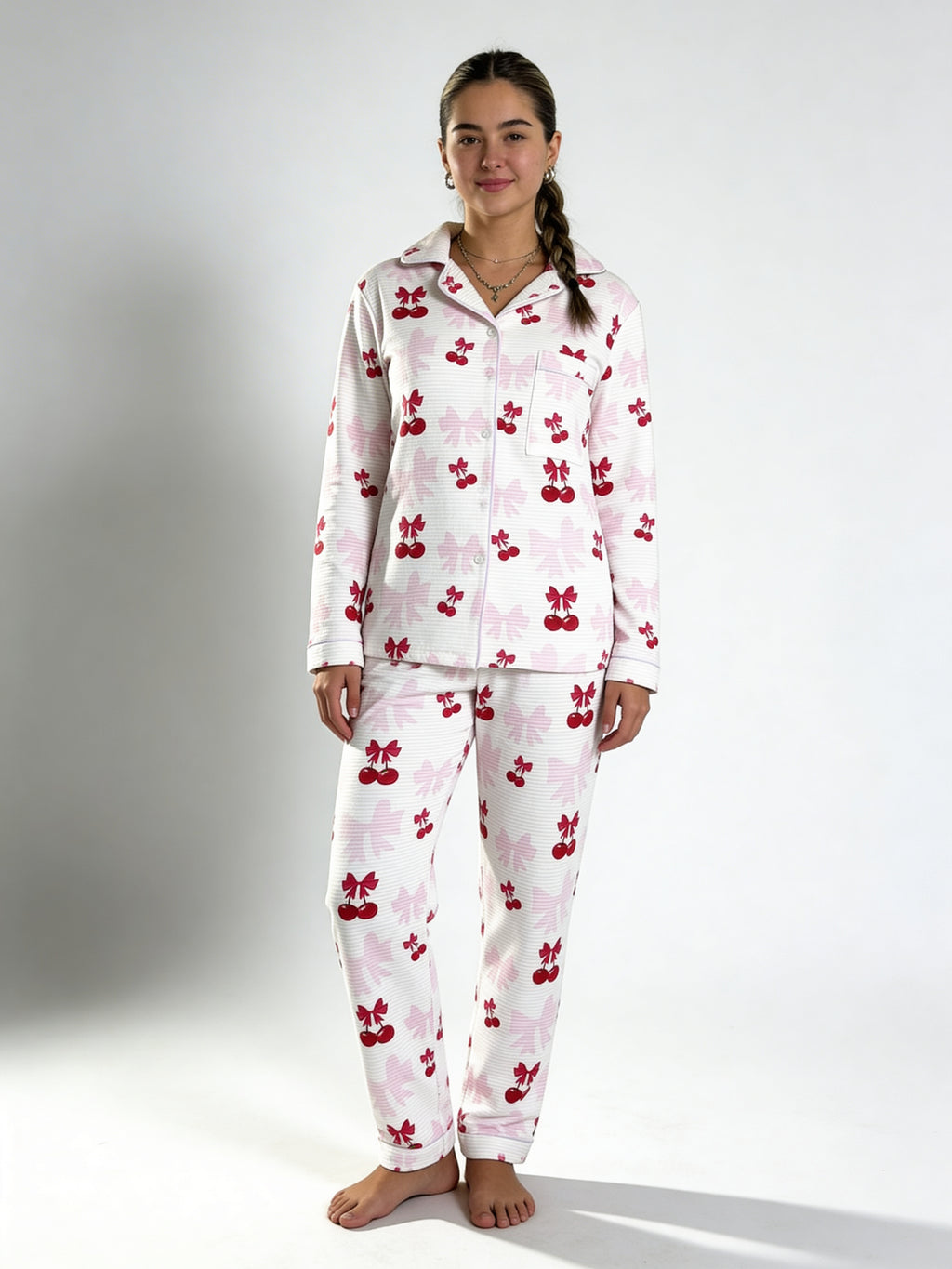 Cherry Blossom Printed Pyjama Set