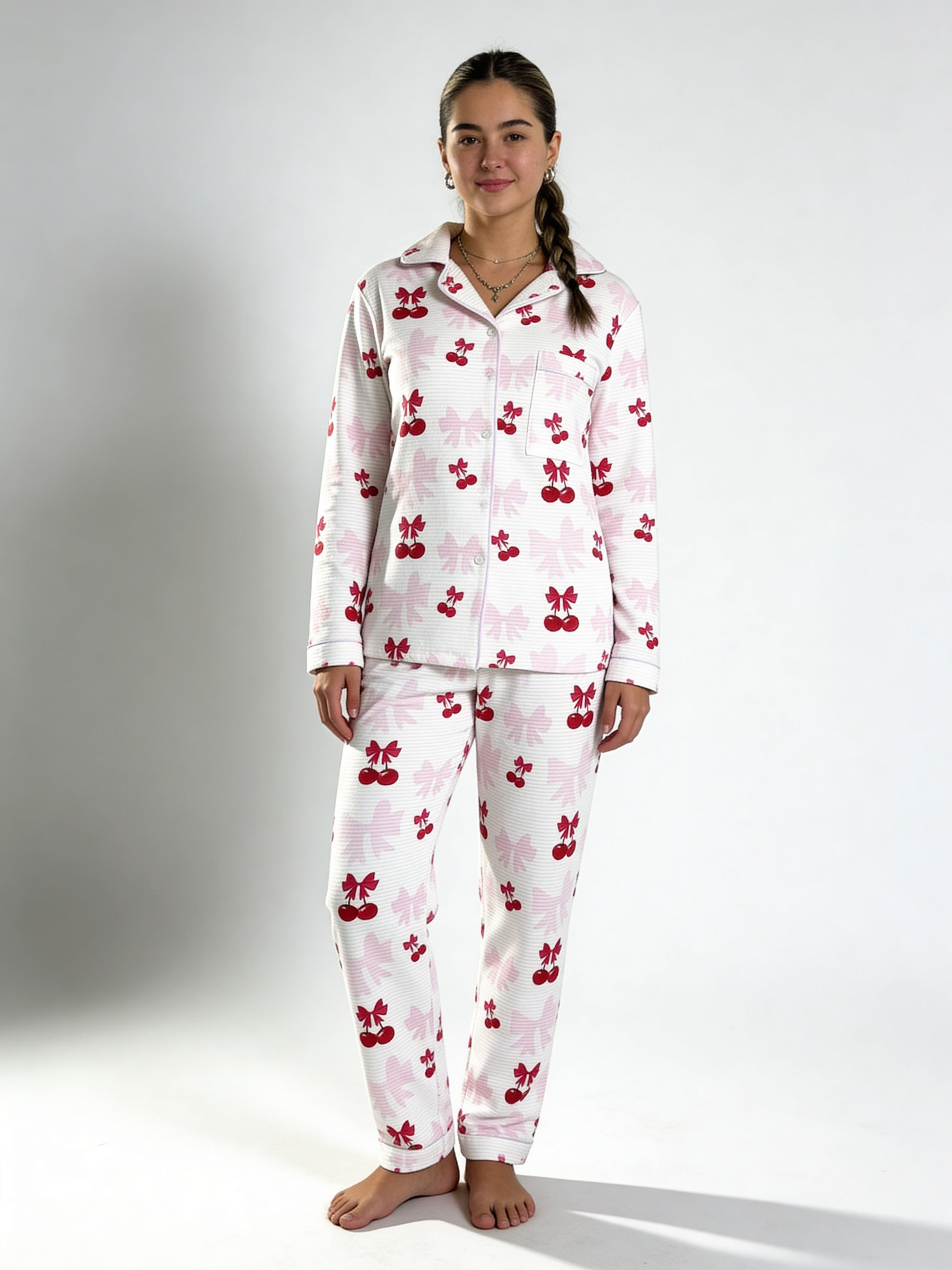 Cherry Blossom Printed Pyjama Set