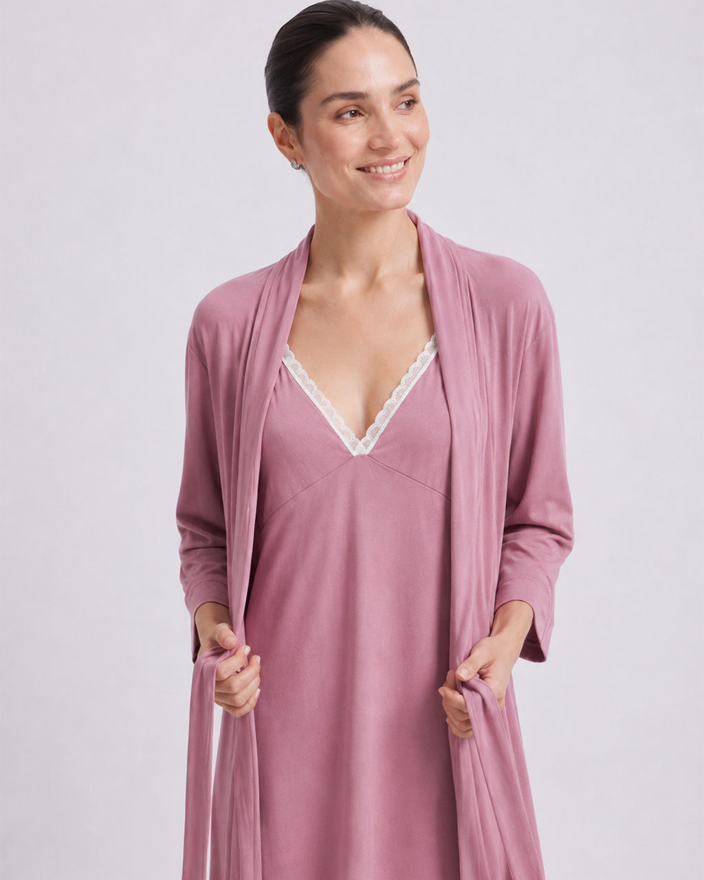 Dusty Rose Nightgown & Robe Set