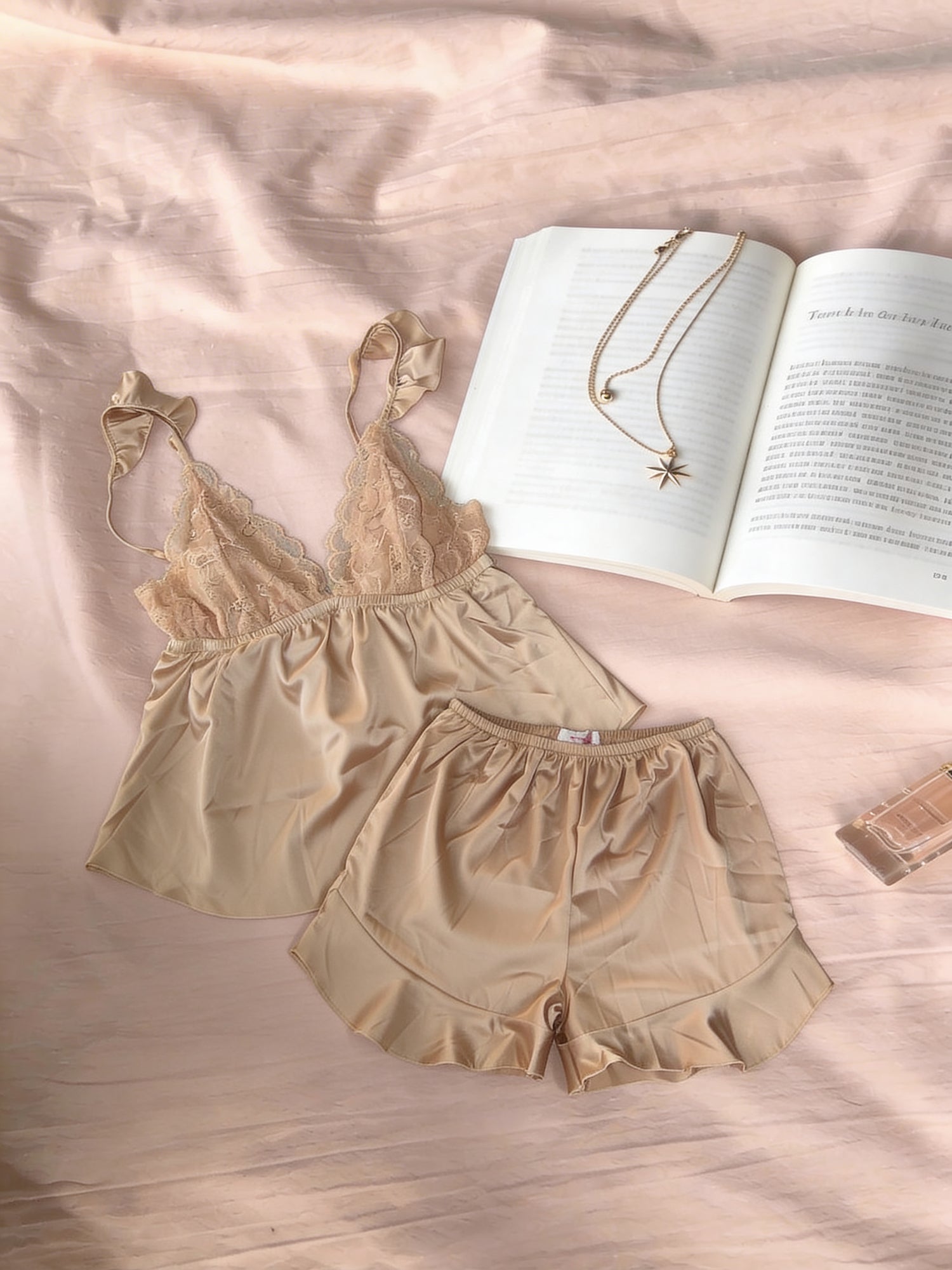 Nude Ruffled Elegance Set