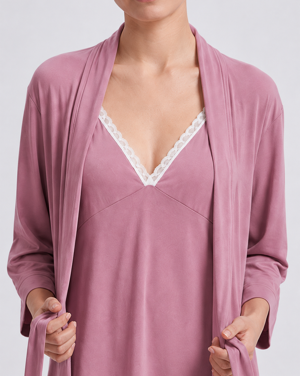 Dusty Rose Nightgown & Robe Set