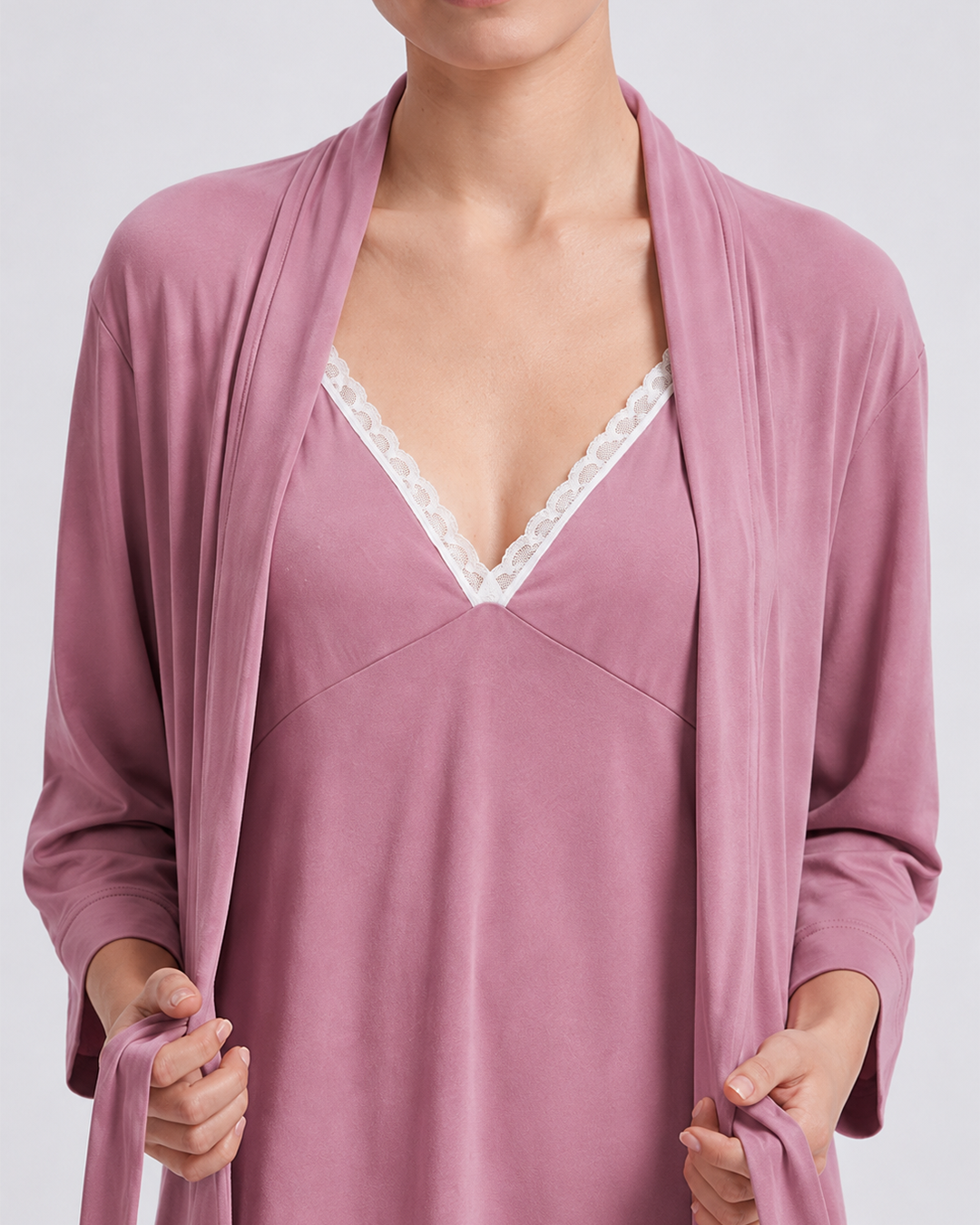 Dusty Rose Nightgown & Robe Set