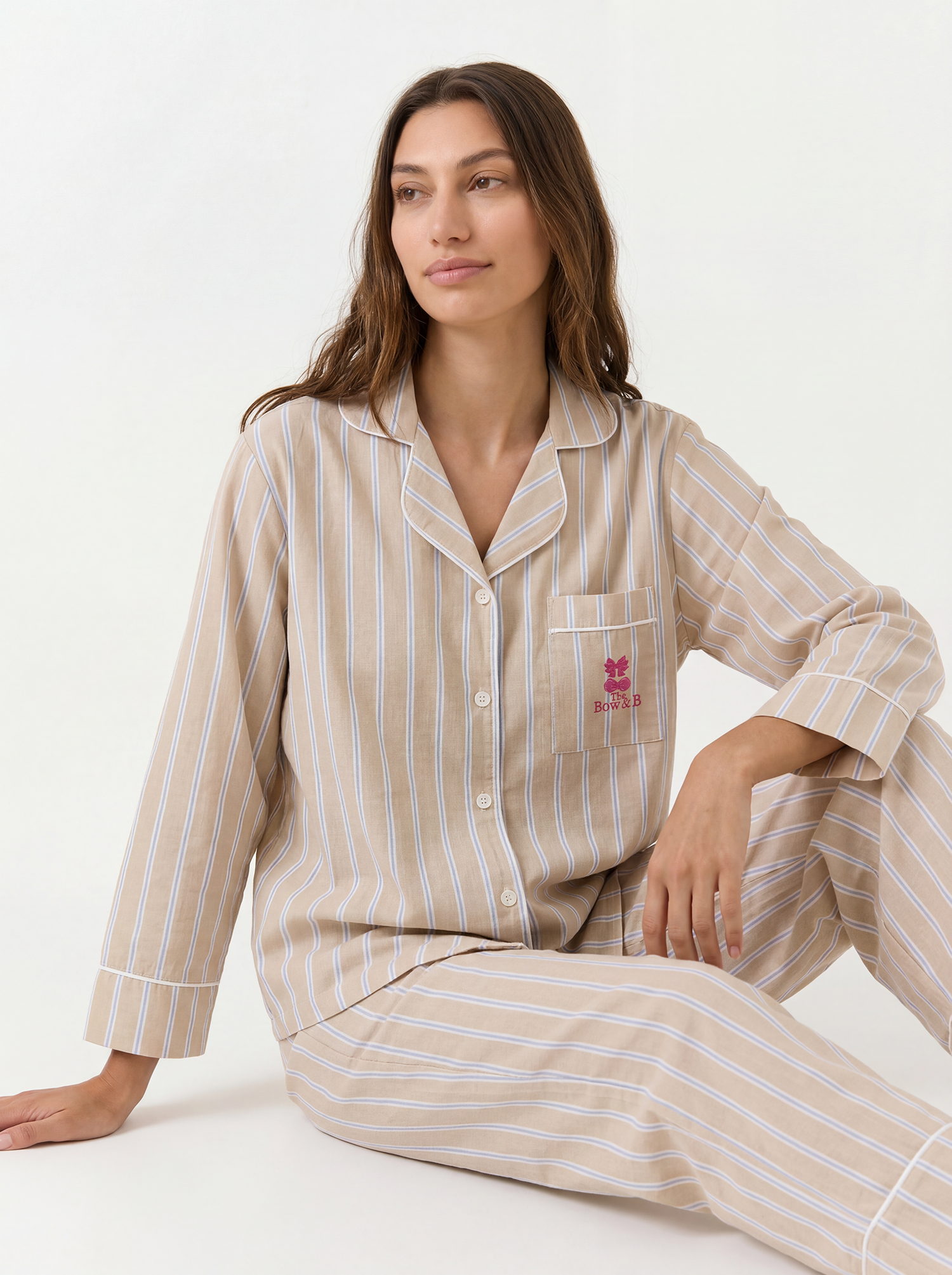 Nude Stripe Pyjama Set